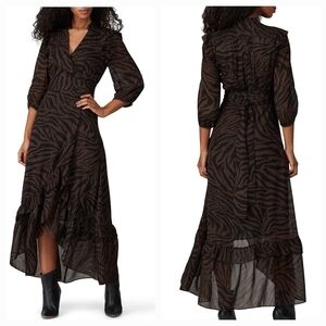 Chic Zebra Print Long Sleeve Dress